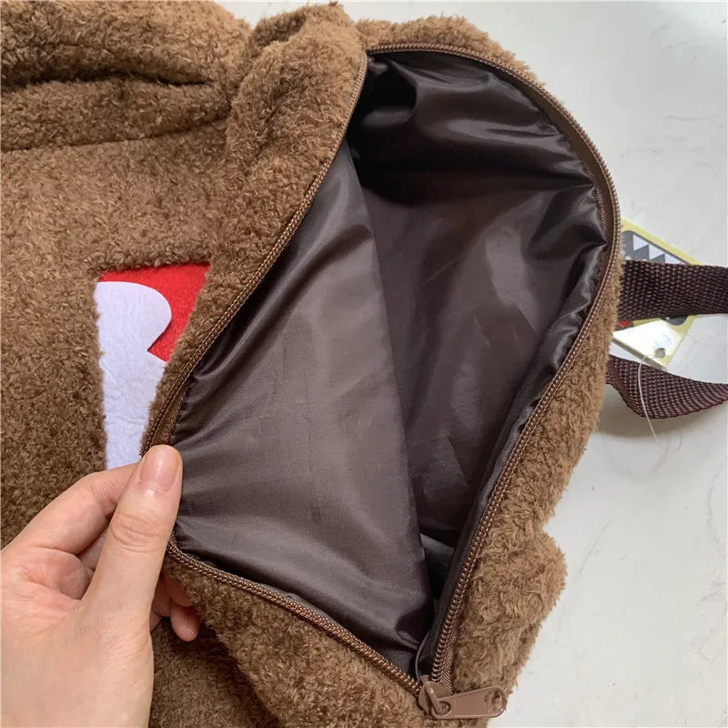 Kawaii Domo Kun Plush School Backpack – Anime Cartoon Bag for Kids & Adults