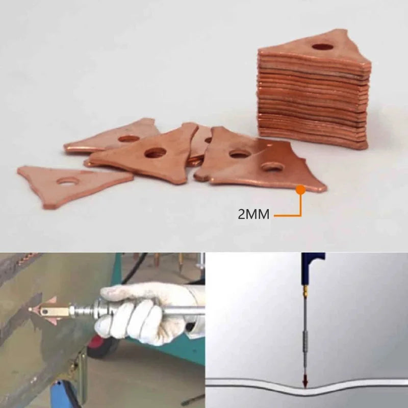 50Pcs Star & Triangle Dent Pulling Washers – Spot Welder Consumables for Automotive Panel Repair & Sheet Metal Welding Machine Accessories