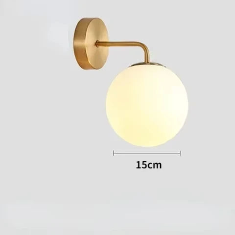 Nordic Modern Glass Wall Lamp β Bedside & Indoor Decorative Lighting for Bedroom, Living Room, Study