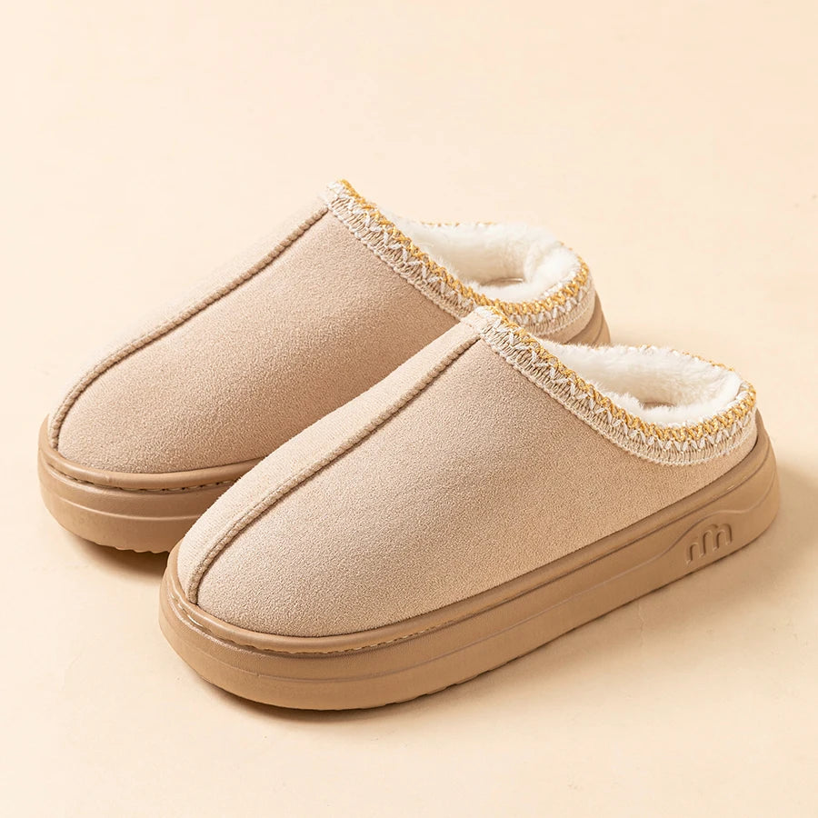 Winter Women's Slippers – Fashionable Fuzzy Fur, Anti-Slip Soft Sole, Warm Indoor & Outdoor Plush Houseshoes for Men & Women
