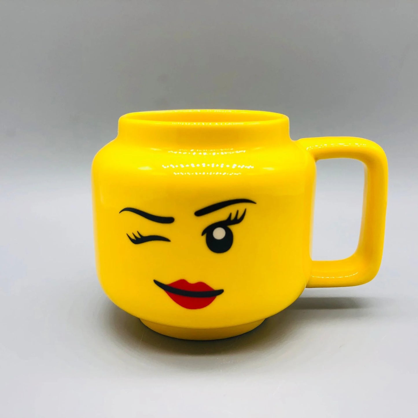 Cartoon Ceramic Mug 250ML - Cute Impish Expression Figure Head Pattern, Coffee Milk Tea Drinkware for Couples, Friends, and Family