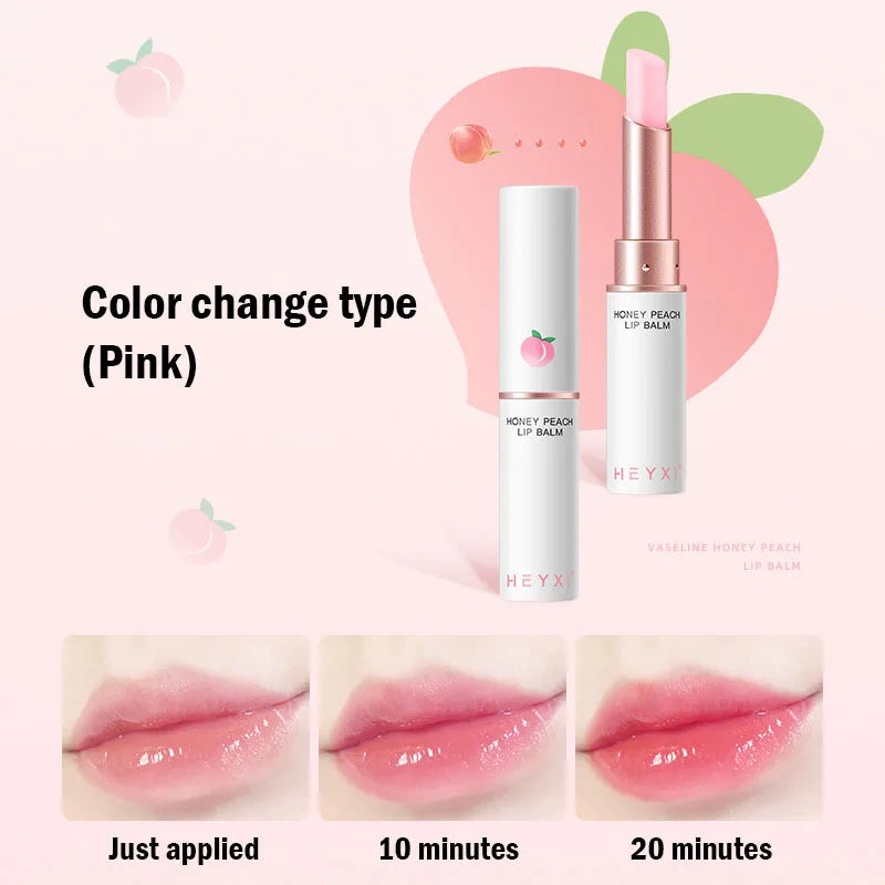 Honey Peach Color-Changing Lip Balm & Lipstick β Hydrating Lip Plumper, Moisturizing & Nourishing Beauty Care Cosmetics for Soft Smooth Lips