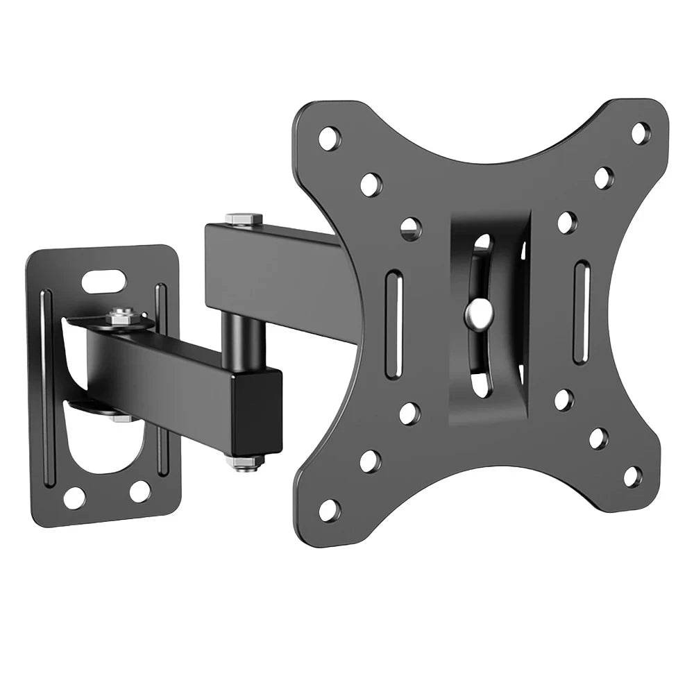 Full Motion Corner TV Wall Mount Bracket – Swivel & Tilt Adjustable Holder for 10-32" Monitors, Universal VESA 100x100mm