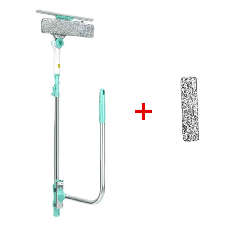 Extendable Window Glass Cleaning Household Tool: Retractable Pole for High Buildings, Dry and Wet Cleaning, Dust Cleaner Brush, Scraper Wiper