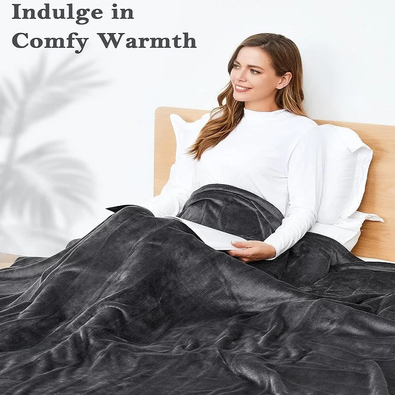 Heated Electric Blanket – Soft Throw with 6 Heating Levels, 4-Hour Auto-Off & Overheat Protection