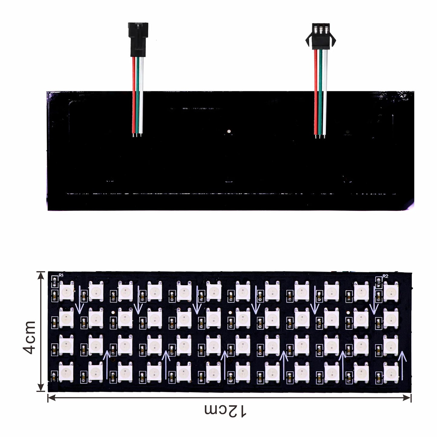 WS2812B RGB LED Pixel Display – 4x12, 8x8, 16x16, 8x32 Individually Addressable, Flexible Programmable 5V Screen