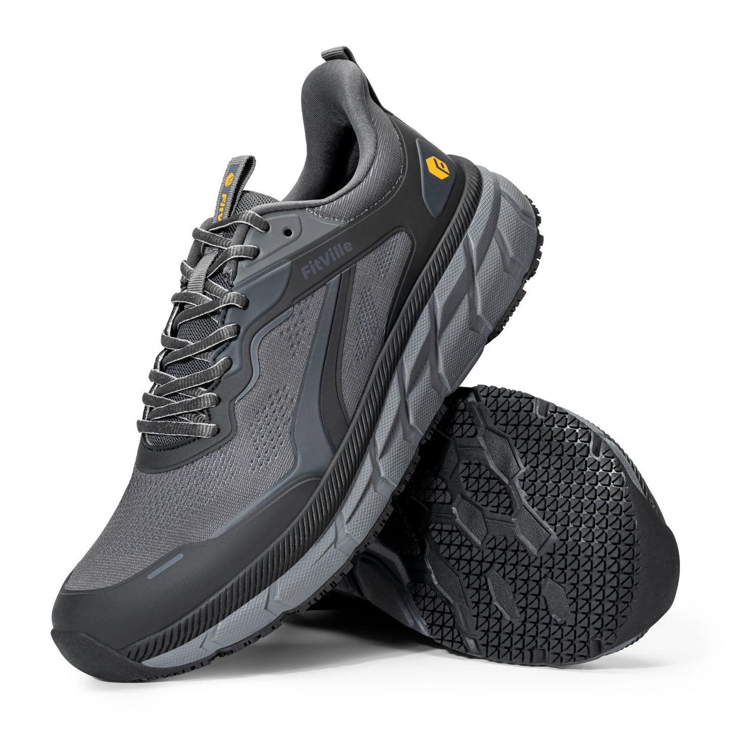 FitVille Men’s Wide Toe Box Running Shoes – Cushioned, Non-Slip, Lightweight & Breathable Extra Wide Width Sneakers
