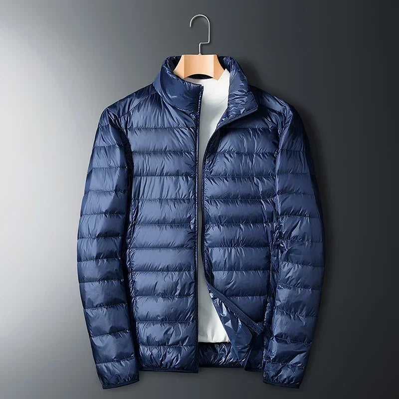 UETEEY Men’s Ultra-Light White Duck Down Jacket – Waterproof Casual Outdoor Padded Coat, Autumn Winter Lightweight