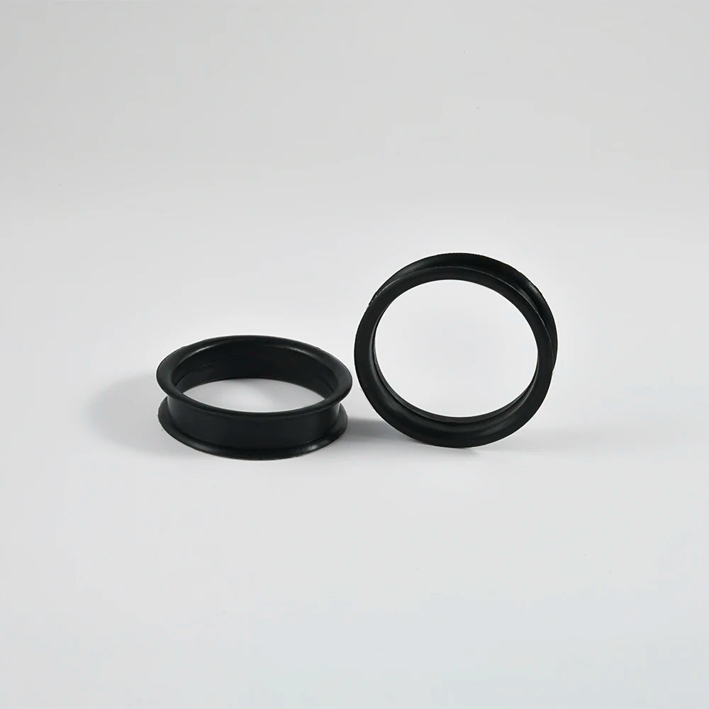 Pair of Supersize Black Silicone Double Flared Ear Tunnel Plugs — Flesh Gauge Expander Stretchers for Piercing