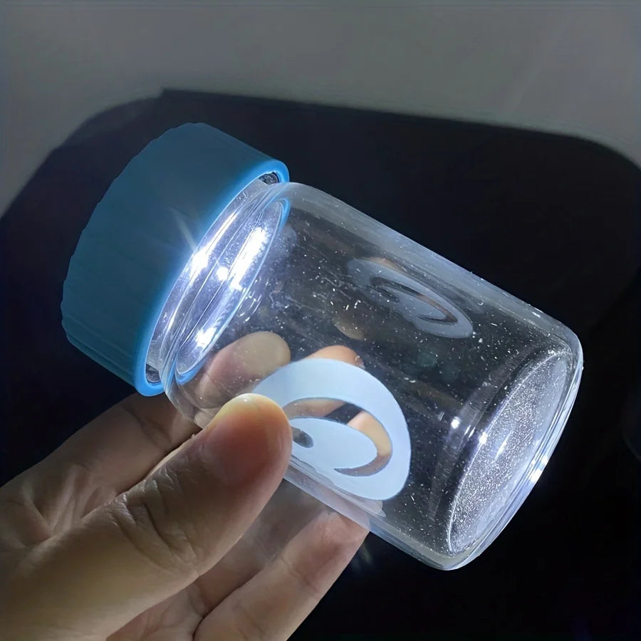 Glass Jar with LED Light β Light-Up Airtight Smoking Storage Bottle with Magnifying Viewing Multi-Use Container
