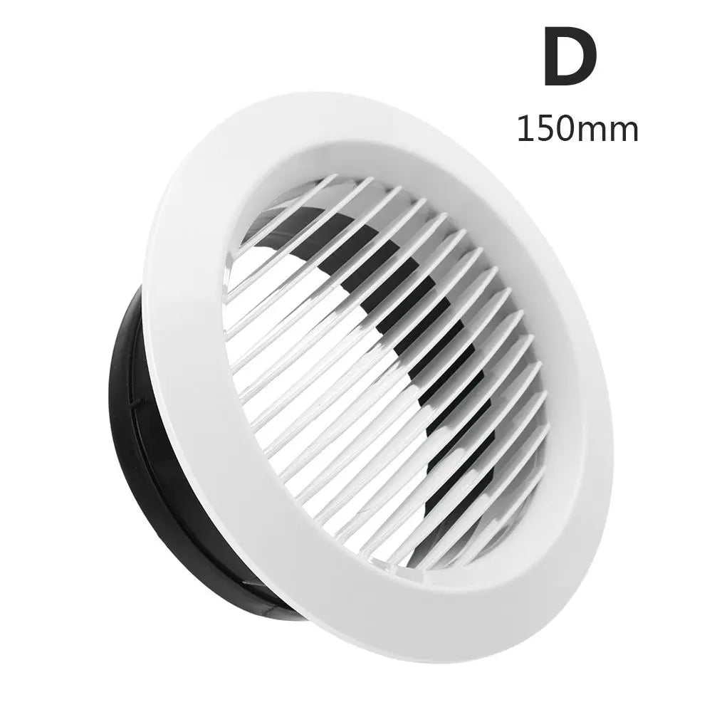 White Air Vent Extract Valve Grille – 100/150mm Round Ventilation Cover in 4 Shapes for Air Circulation