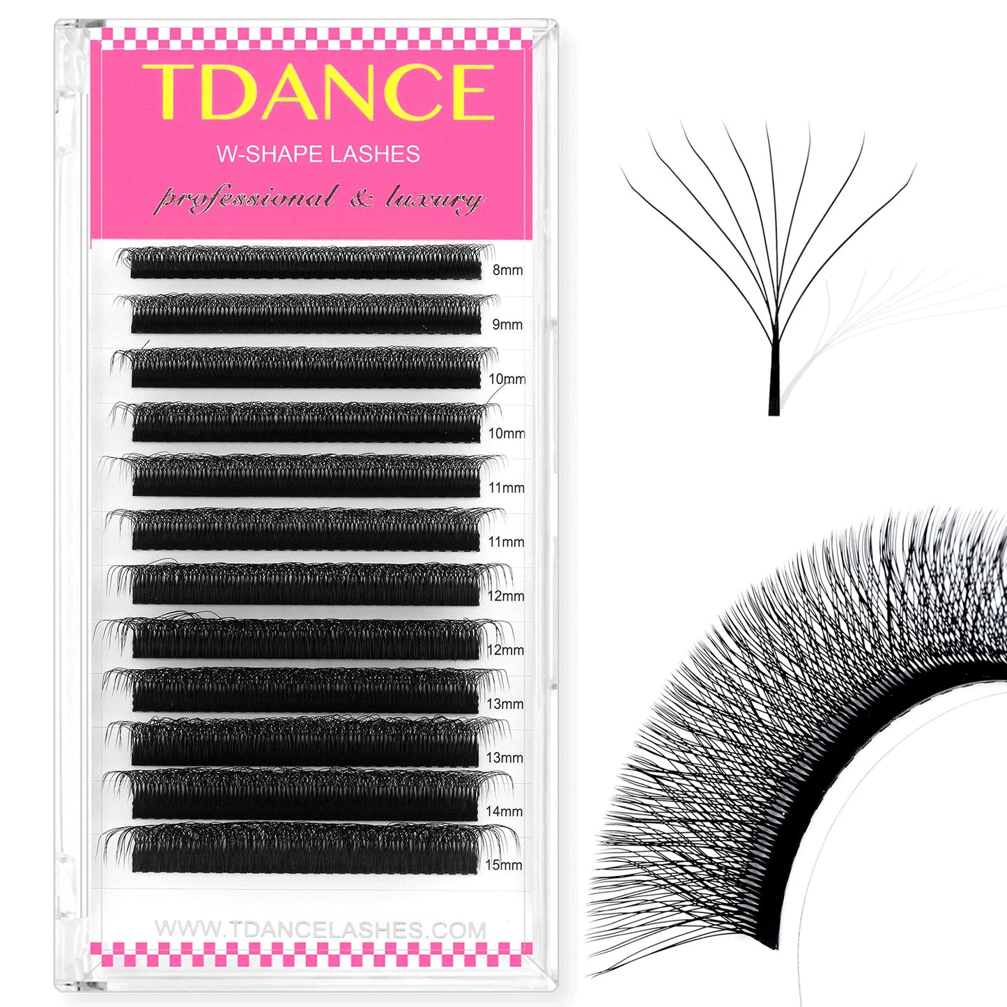 TDANCE 3D–6D Premade Fan Eyelash Extensions – W Style Faux Mink Natural Soft Volume Bloom Lashes