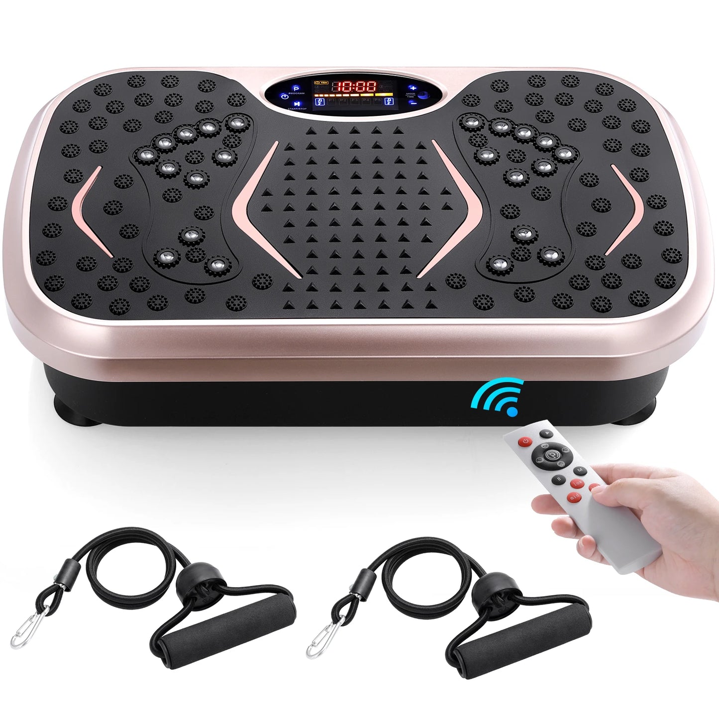 Vibration Plate Exercise Machine – Whole Body Fitness Platform with Loop Bands for Home Workout