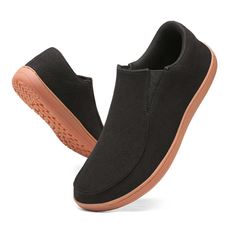 Fujeak Men’s Casual Loafers — Plus Size Non-Slip Wide Sneakers, 2024 Vulcanized Barefoot Shoes