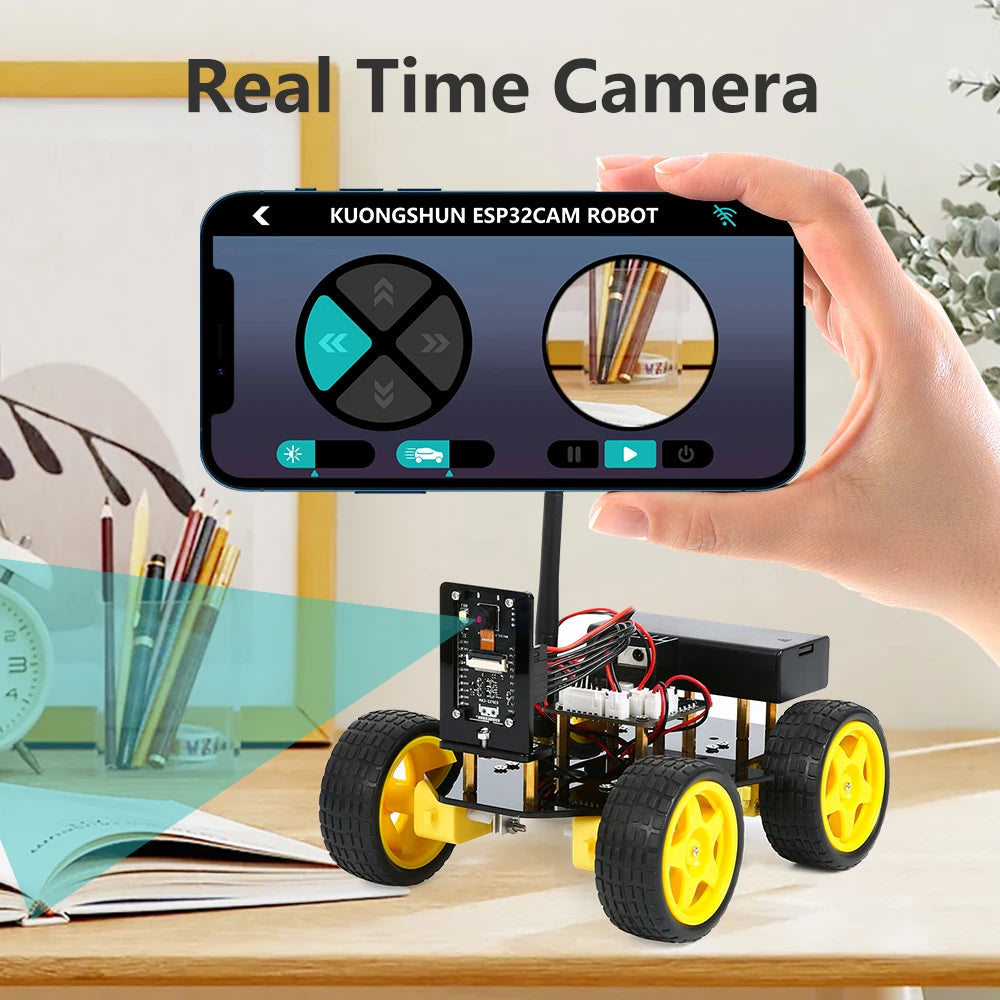 4WD ESP32 Smart Robot Car Kit - WiFi Camera Arduino Programming & Coding Learning Robot