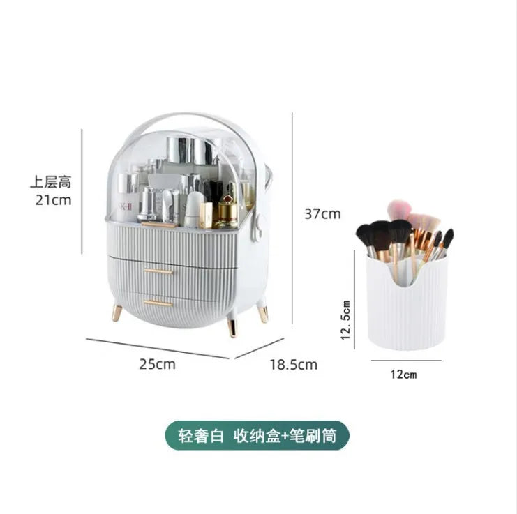 Cosmetic Storage Box - Large Capacity Waterproof Makeup & Skincare Organizer with Drawer