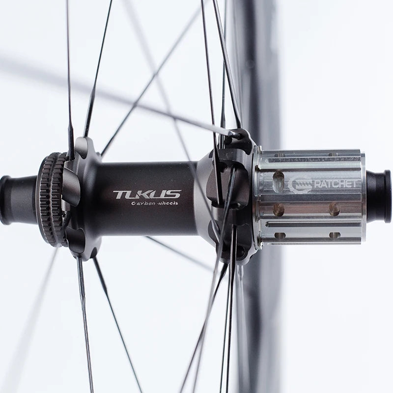 TUKUS C88NEO Carbon Wheelset - 700C Road Bike Racing Wheels with 88mm Deep Rim, 36T Ratchet and Disc Brake Support