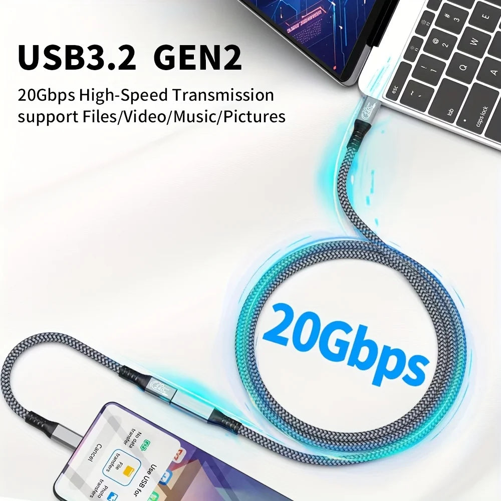 10ft USB-C Extension Cable – 240W Fast Charging, 20Gbps Data Transfer, 4K Video Compatible with USB-C 3.2 Devices