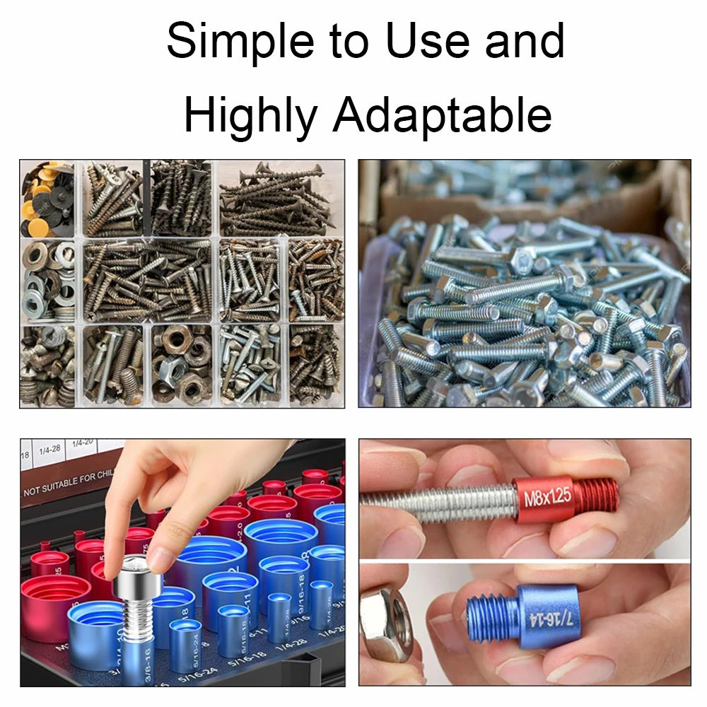 52PCS Metric & Imperial Bolt Nut Gauge Tool - Precision Thread Checker for Plumbers, Machinists & Handymen