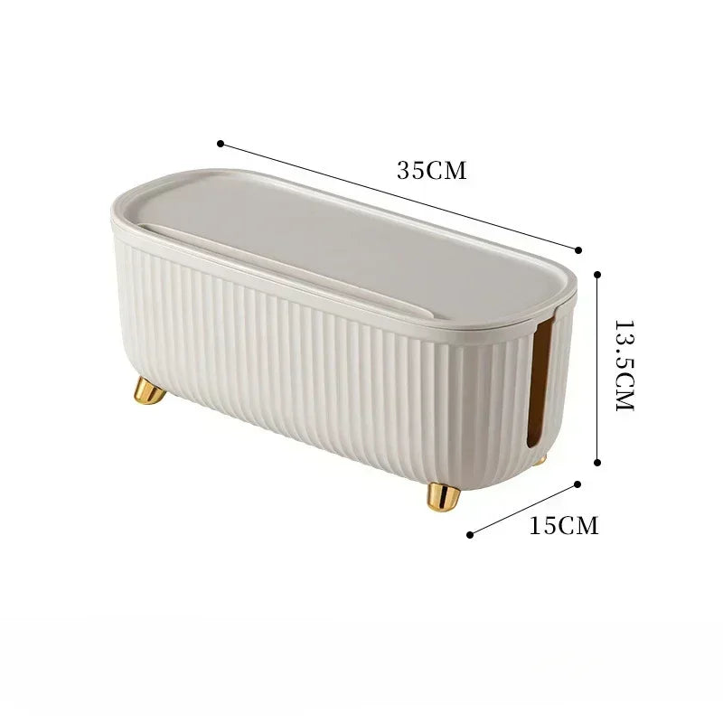 Nordic Style Plug Board & Cable Organizer – Desktop Storage Box for Socket, WiFi Router, Cables & Accessories