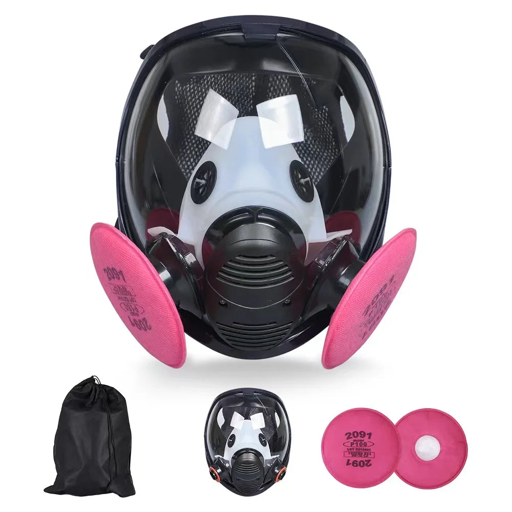 Silicone Full Face Respirator Mask 6800 – 15-in-1 Gas, Dust & Chemical Protection for Laboratory, Welding, Painting & Insecticide Spray