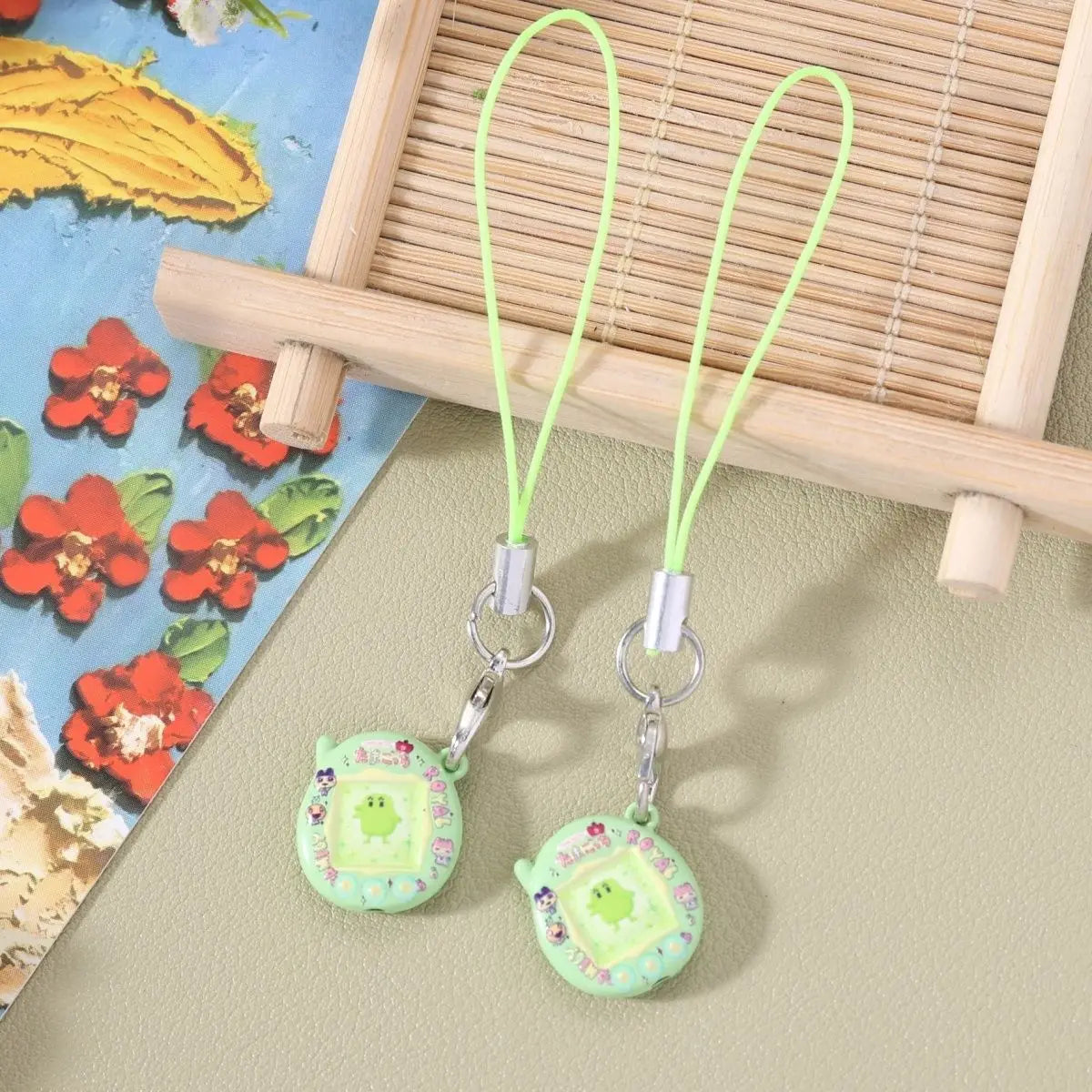 Mini Tamagotchi Alloy Keychain Pendant - Kawaii Miniature Virtual Pet Charm for Phones, Dolls and DIY Decorations