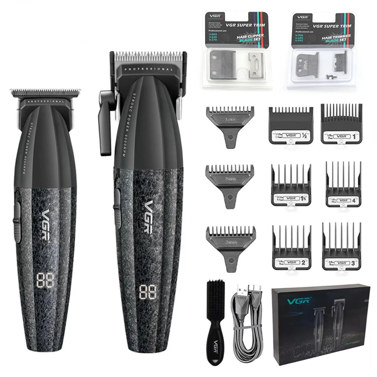 VGR Professional Hair Clipper V-640 S3 β 9000RPM Hair Cutting Machine & Beard Trimmer for Men