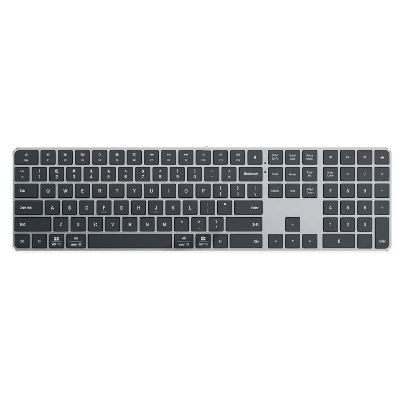 IFXLIFE Universal Wireless Bluetooth Keyboard – Rechargeable Slim Metal Frame Full-Size with Numeric Keys for Windows & macOS