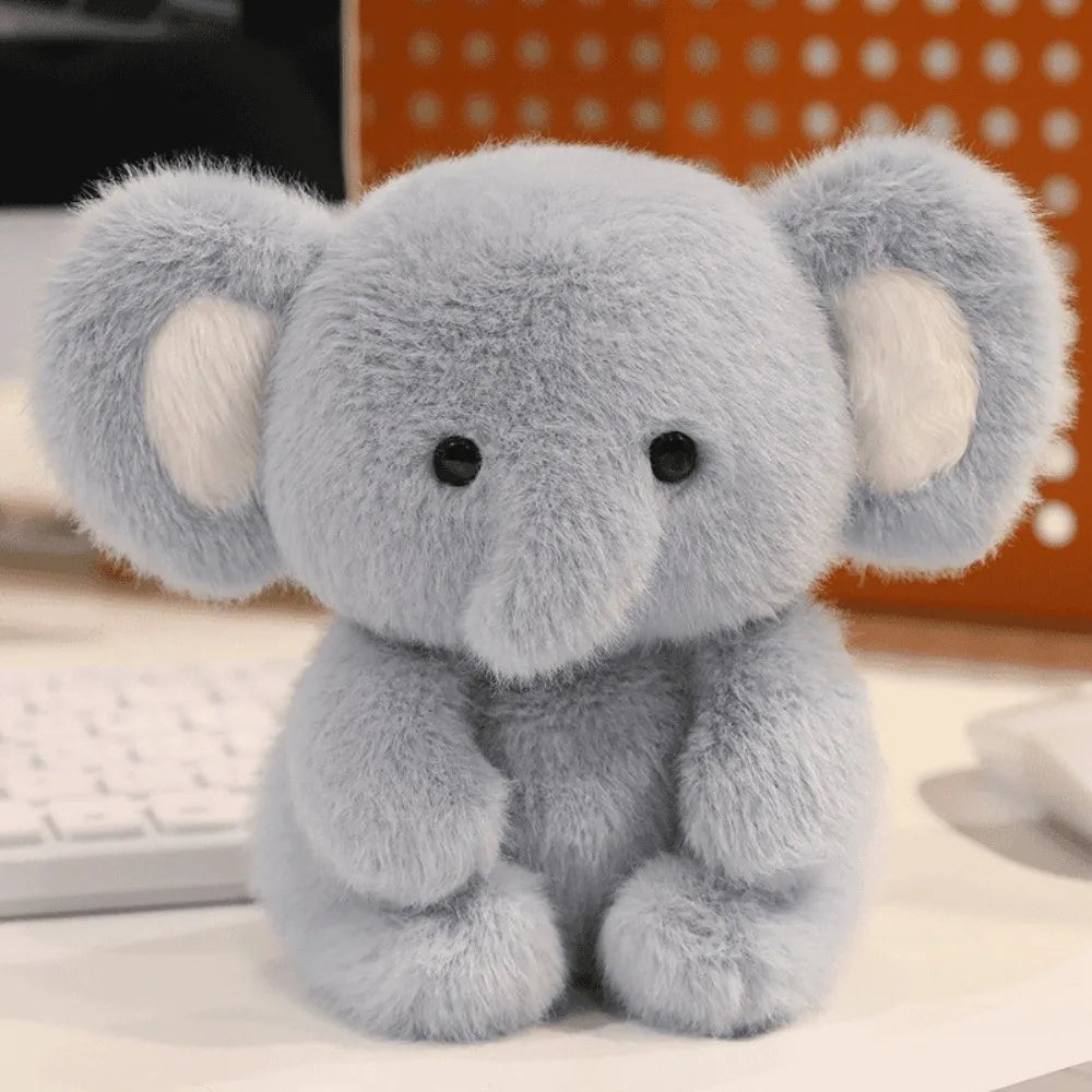 16cm Cute Plush Companion Doll - Anime Elephant, Rabbit, Bear & Panda Soft Desk Toy Gift