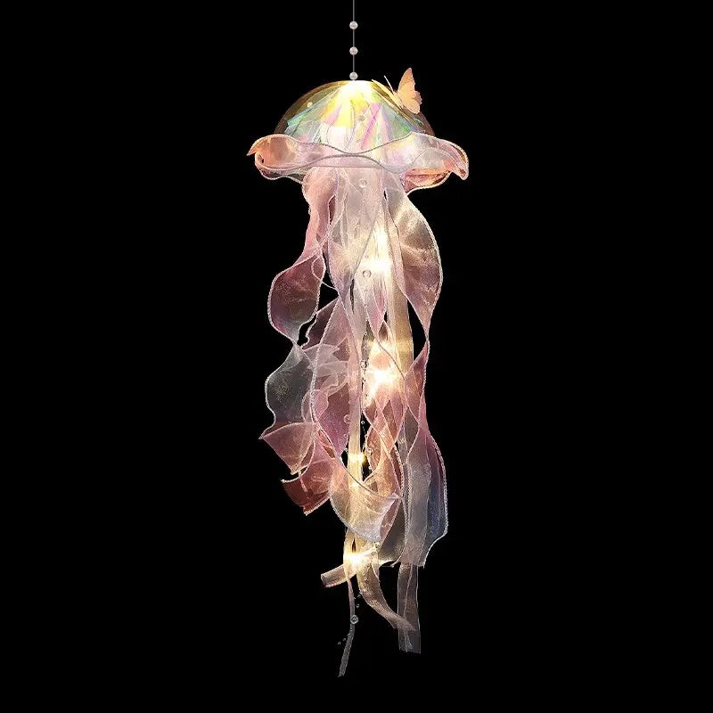 Gradient Jellyfish LED Light – Handmade Festival Pendant & Night Decoration for Courtyard Lighting