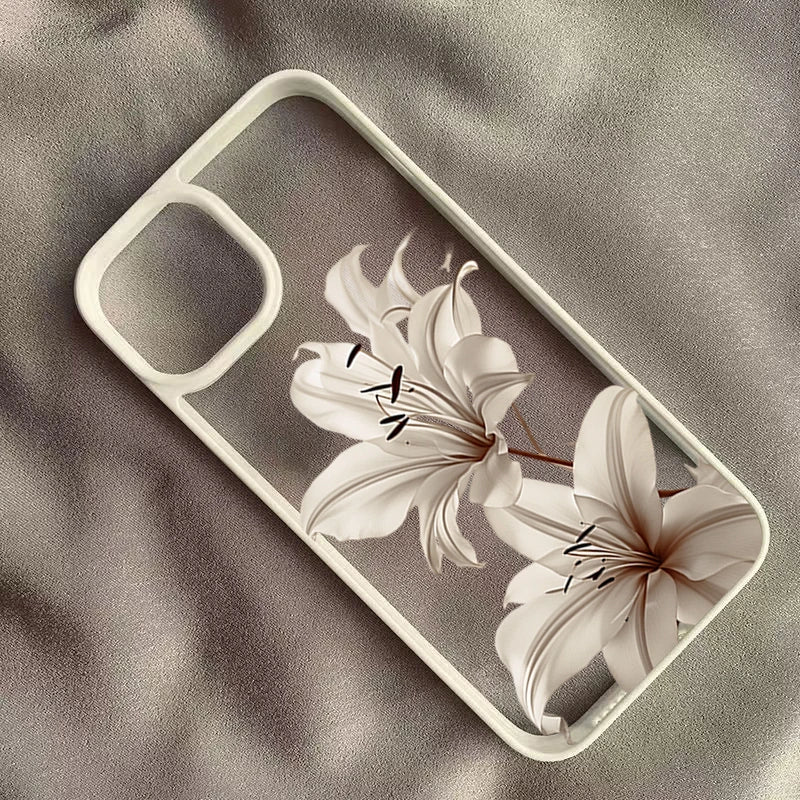 Vintage Lily Floral iPhone Case - Shockproof Protective Cover for iPhone 11β17 Series