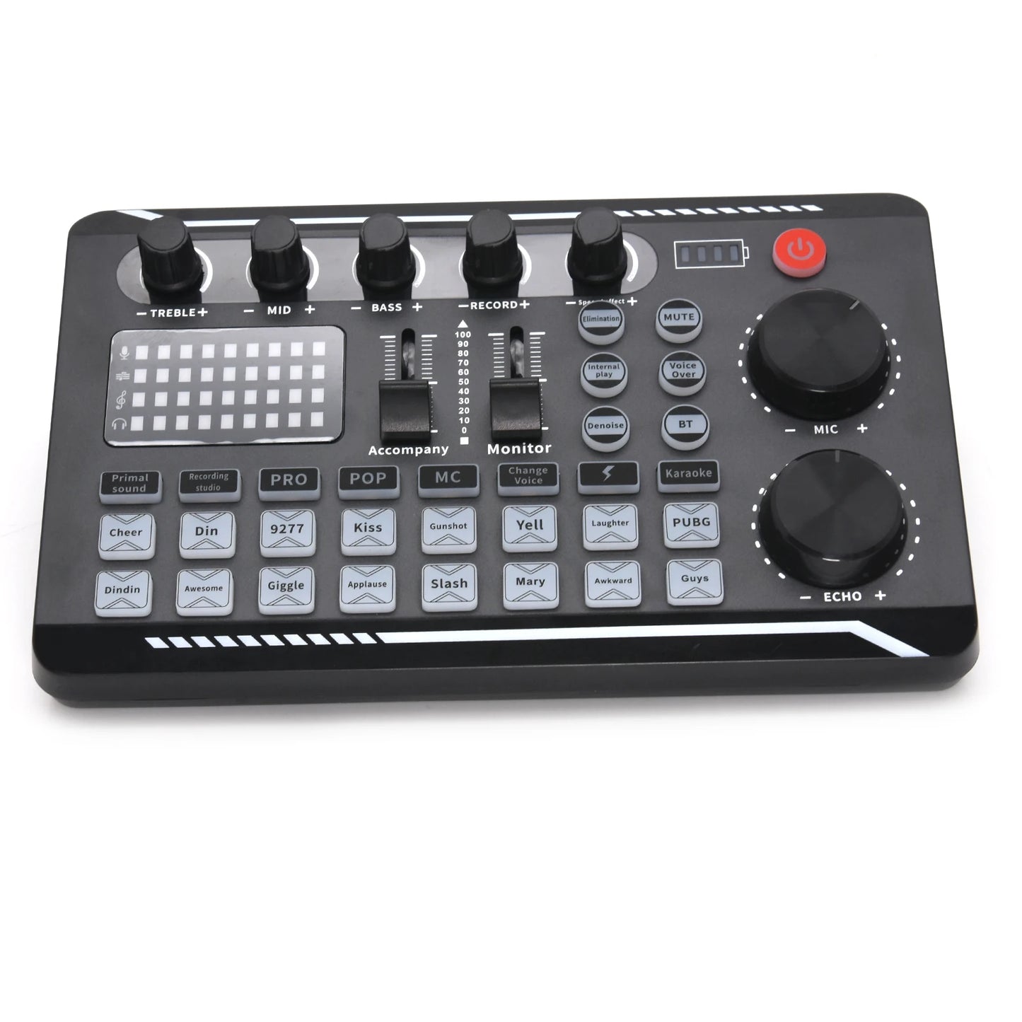 Live Sound Card Audio Interface - DJ Mixer with Voice Changer Effects & Bluetooth for Streaming, Singing and Recording
