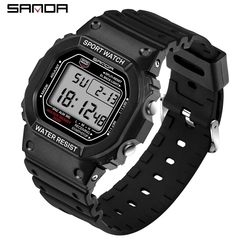 SANDA G-Style LED Digital Sports Watch - Unisex Shockproof Waterproof Military Wristwatch with Stopwatch for Men and Women