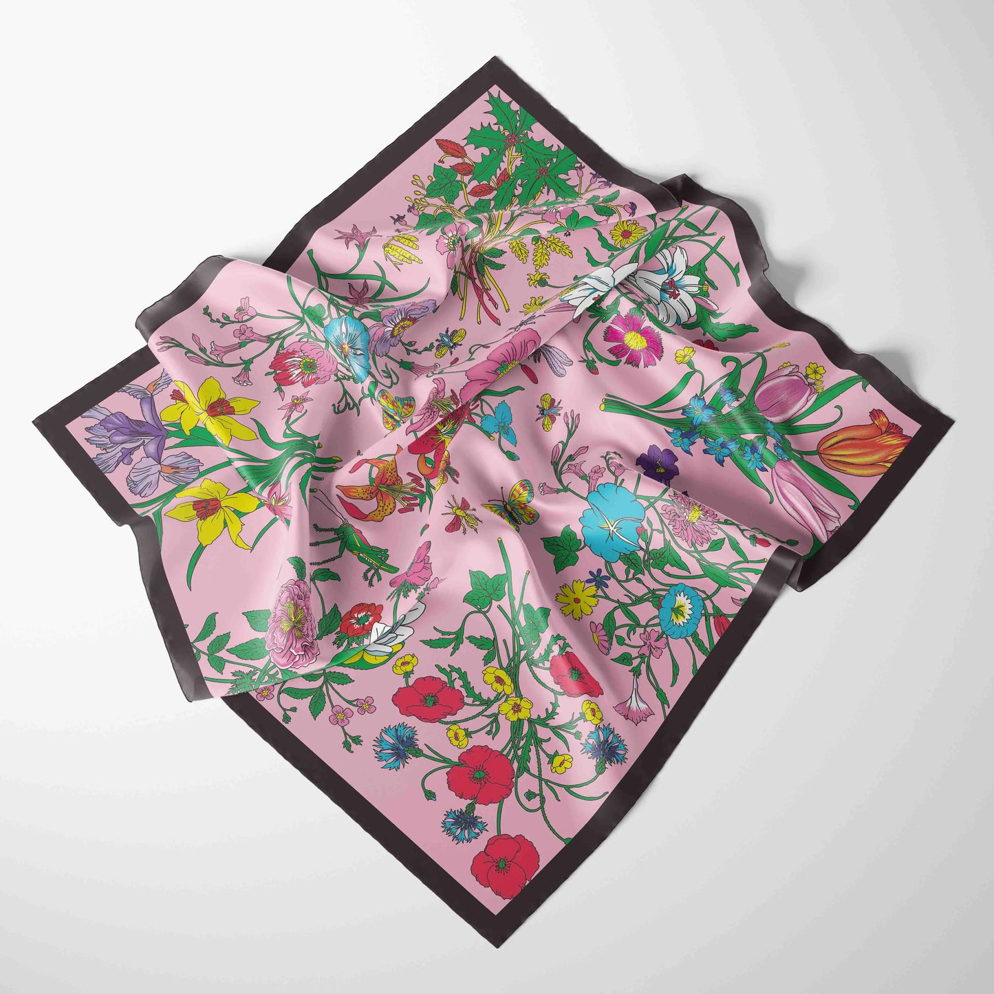 70x70cm Chiffon Square Scarf - 2025 Printed Foulard Neck & Hair Fashion Accessory for Women