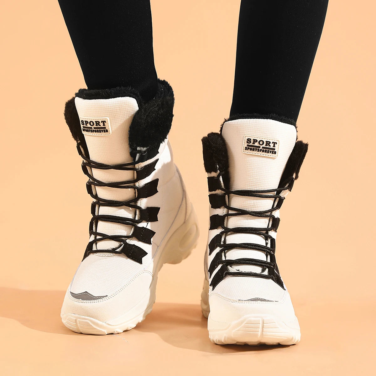 Women's Winter Mid-Calf Snow Boots – Waterproof Thigh-High Hiking Boots for Warmth and Comfort