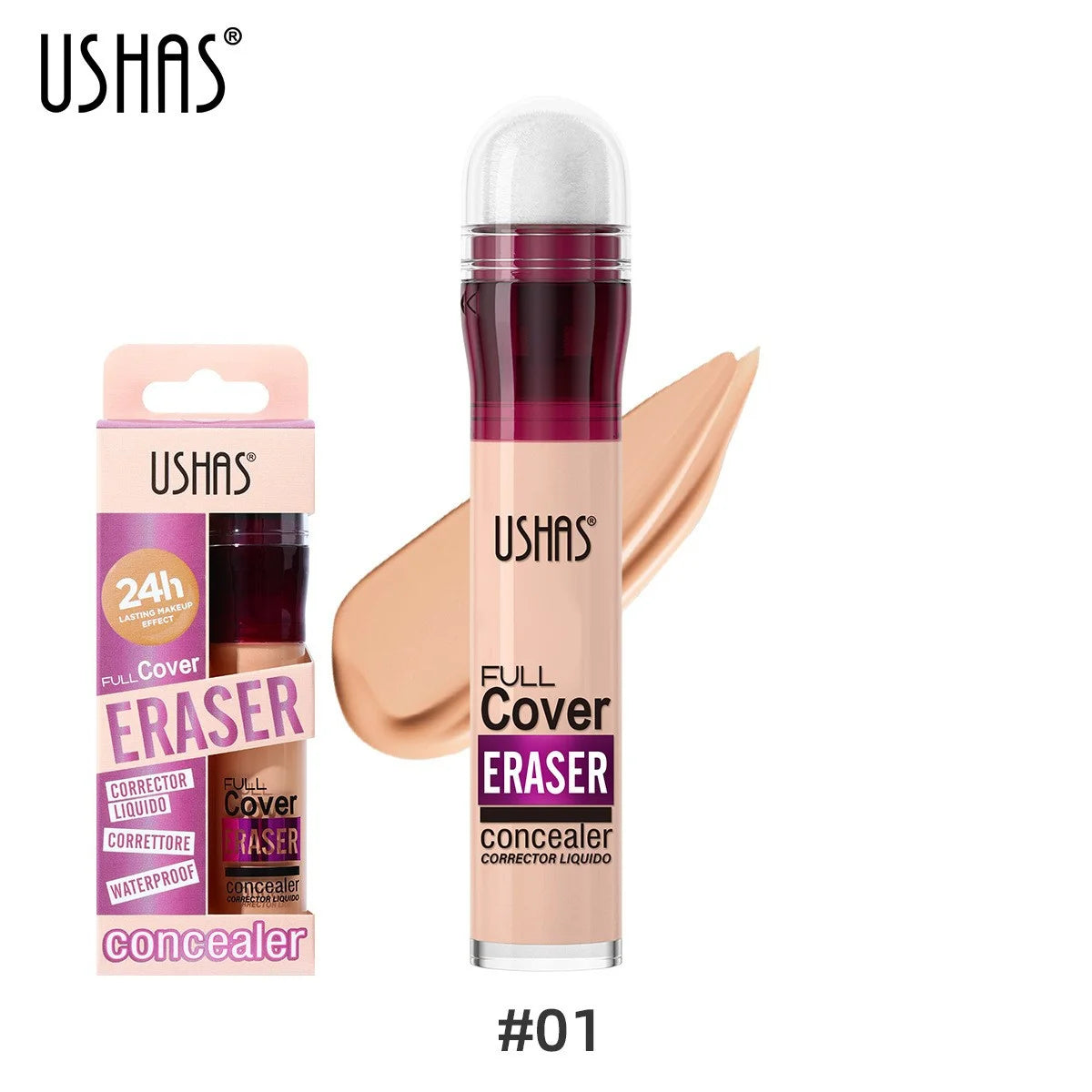 USHAS Sponge Head Concealer β Black Circles, Tear Marks, Acne & Skin Imperfections Waterproof Foundation Makeup Eraser