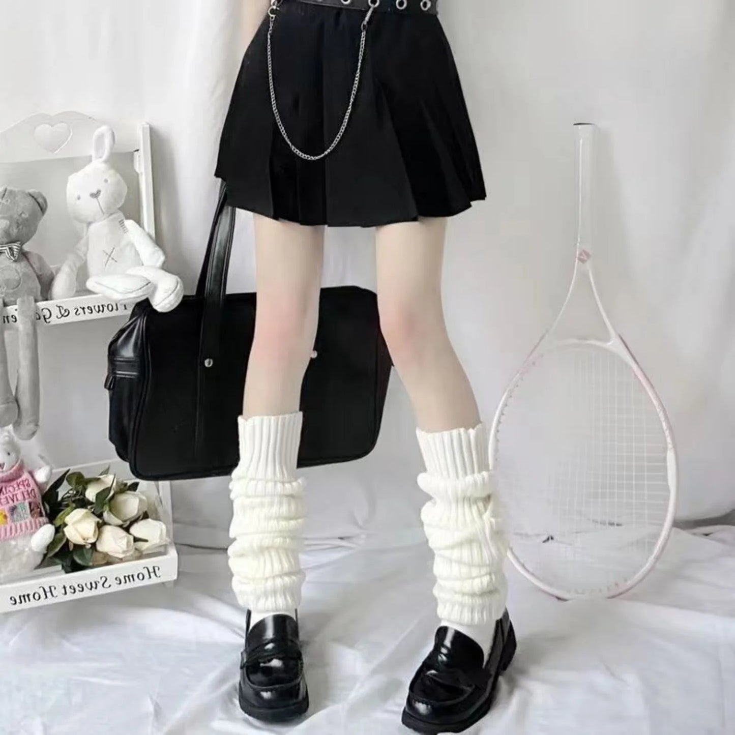 Y2K Knitted Leg Warmers - Harajuku Style Winter Knit Leg Covers for Streetwear & Party Outfits