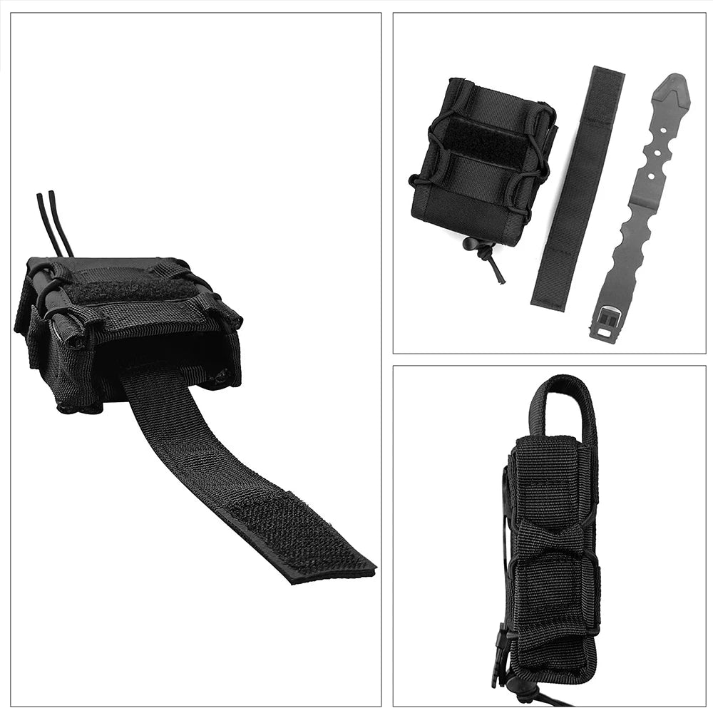 Tactical Handcuff Holder Molle Pouch – Open Top Universal Shackles Case, Waist Bag & Belt Holster for Hunting Accessories