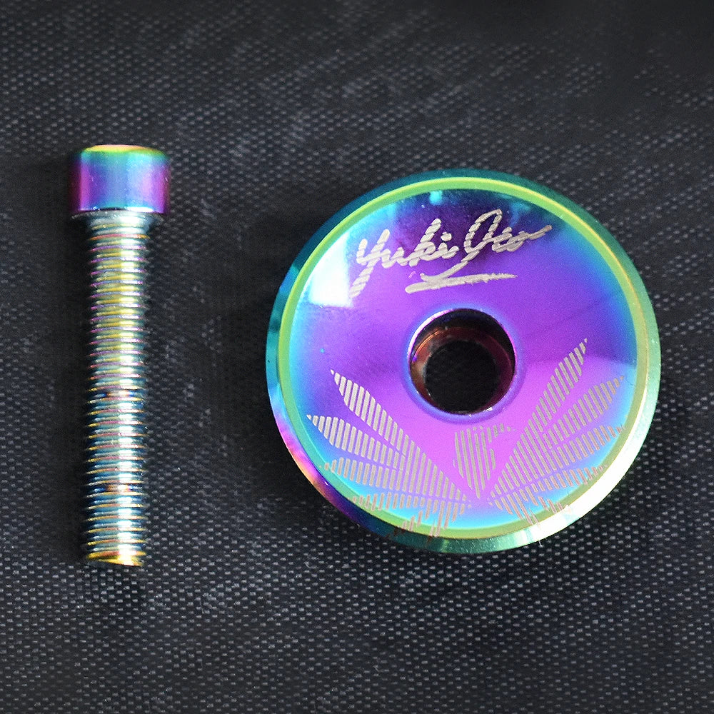 KRSEC Bicycle Headset Cap - Rainbow Aluminum Alloy MTB Road Bike Stem Top Cap Cover