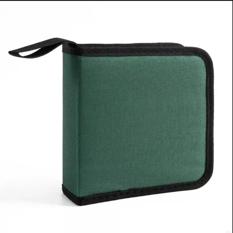 40-Disc CD & DVD Storage Case - Oxford Cloth Organizer Bag with Disc Booklet Holder