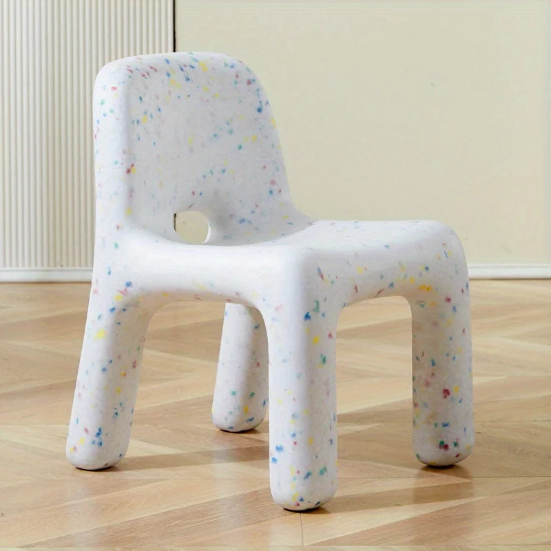 Nordic Style Mini Chairs Set - 8PCS Plastic Chairs with Backrest for Bedroom, Living Room and Dorm Decor