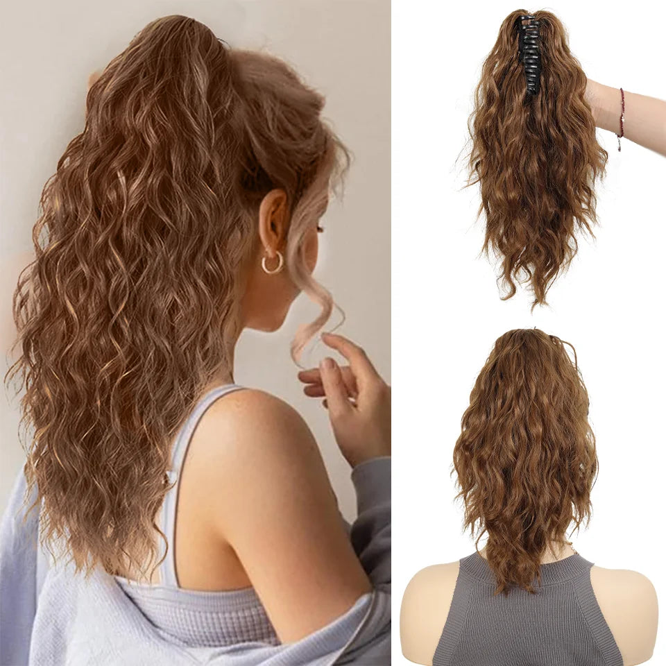 LUPU 14" Synthetic Curly Claw Clip-In Ponytail β Heat-Resistant Fashion Hair Extension for Daily Wear, Halloween & Holidays
