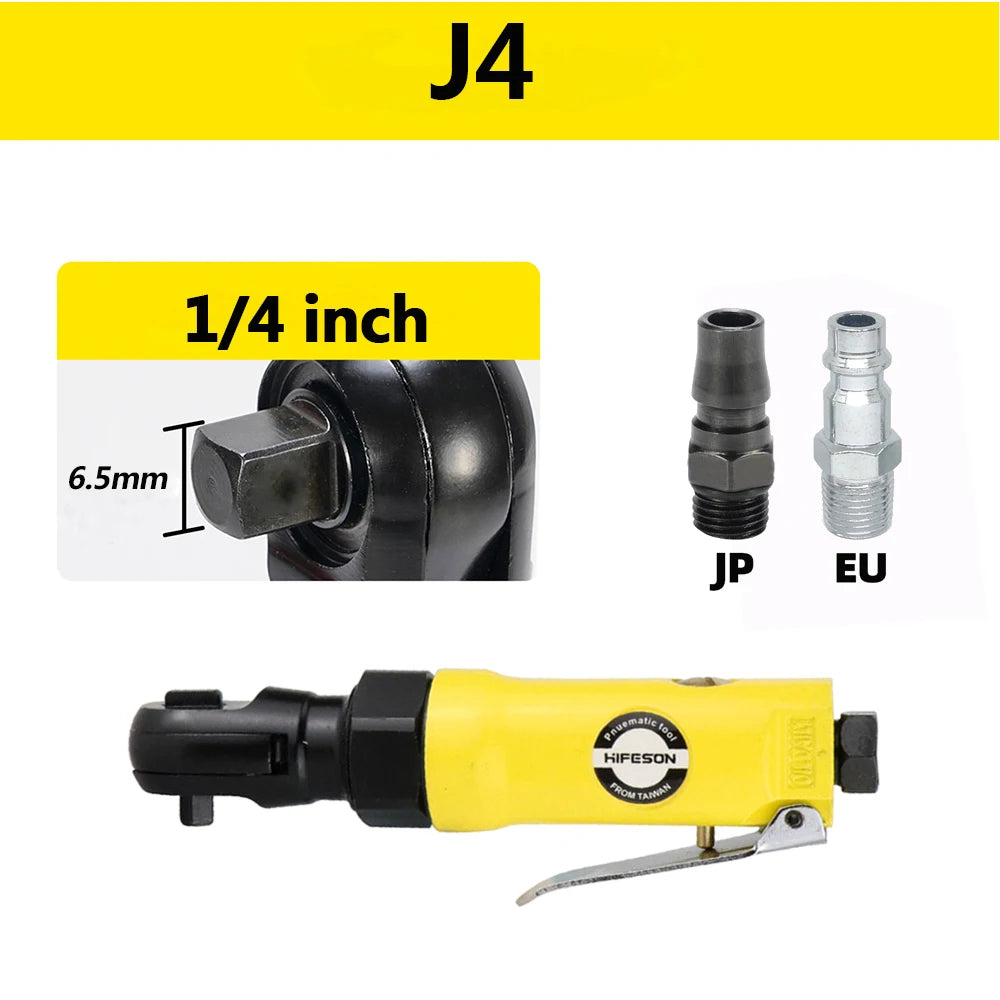 Pneumatic Air Ratchet Wrench β Adjustable Torque Spanner with Square Drive Straight Shank, Professional Tool 1/4", 3/8", 1/2"