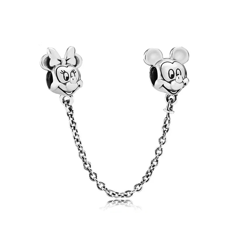 MINISO League of Legends Mickey & Minnie 925 Sterling Silver Charm β Beads Fit for Pandora Bracelet, Ladies Jewelry