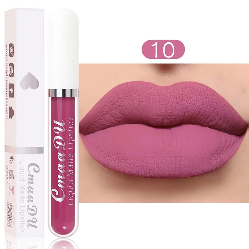 Sexy Long-Lasting Velvet Matte Lip Gloss β Waterproof, Non-Stick Red Liquid Lipstick for Women