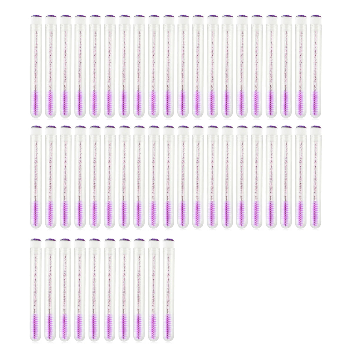 50PCS Eyelash and Eyebrow Brushes with Storage Tubes - Reusable Mascara Wands and Applicators for Lash Extensions and Makeup Care