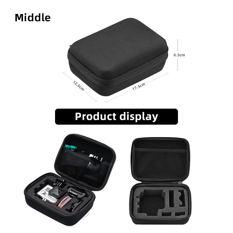 Large Carry Case Storage & Travel Bag for GoPro Hero 13–8, Insta360 X5–X3, DJI Action 5–3, AKASO, SJCAM