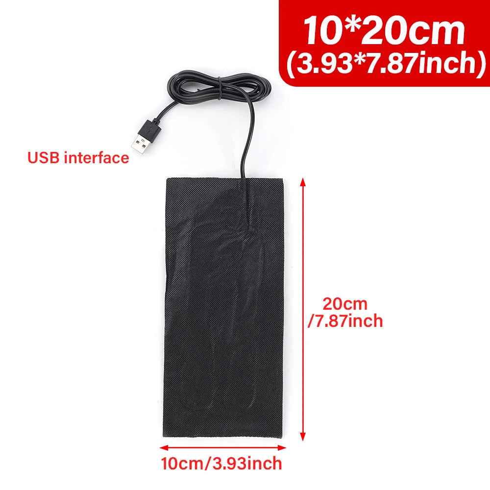 5V USB Carbon Fiber Heating Pad β Fast Electric Infrared Hand & Body Warmer for Winter