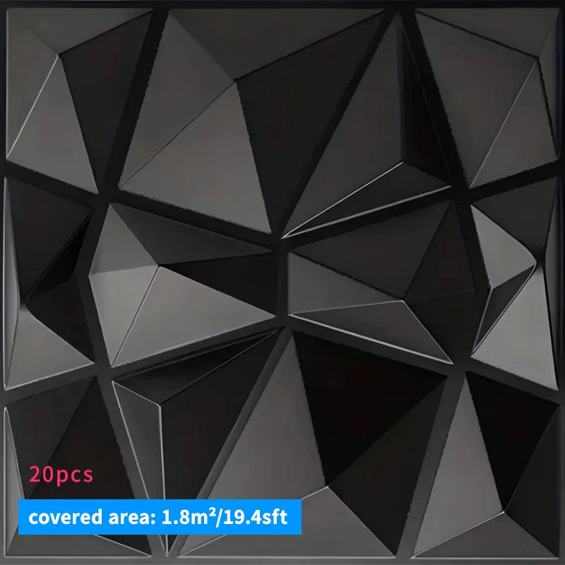 20PCS 3D Wall Panels 30x30cm Decorative Wall Tiles – Modern Peel & Stick Wall Decor for Living Room, Bedroom, Office & Hotel