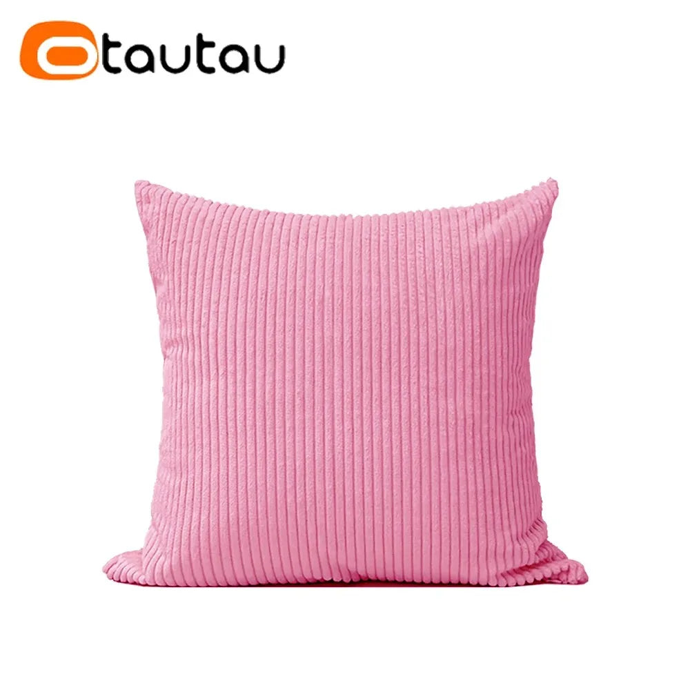 OTAUTAU Cotton Corduroy Cushion Cover – Throw Pillowcase Without Insert, Multiple Sizes 30x50–60x60 cm, KD024